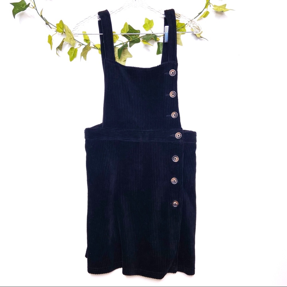 Topshop Overall Corduroy Buttoned Mini Dress
